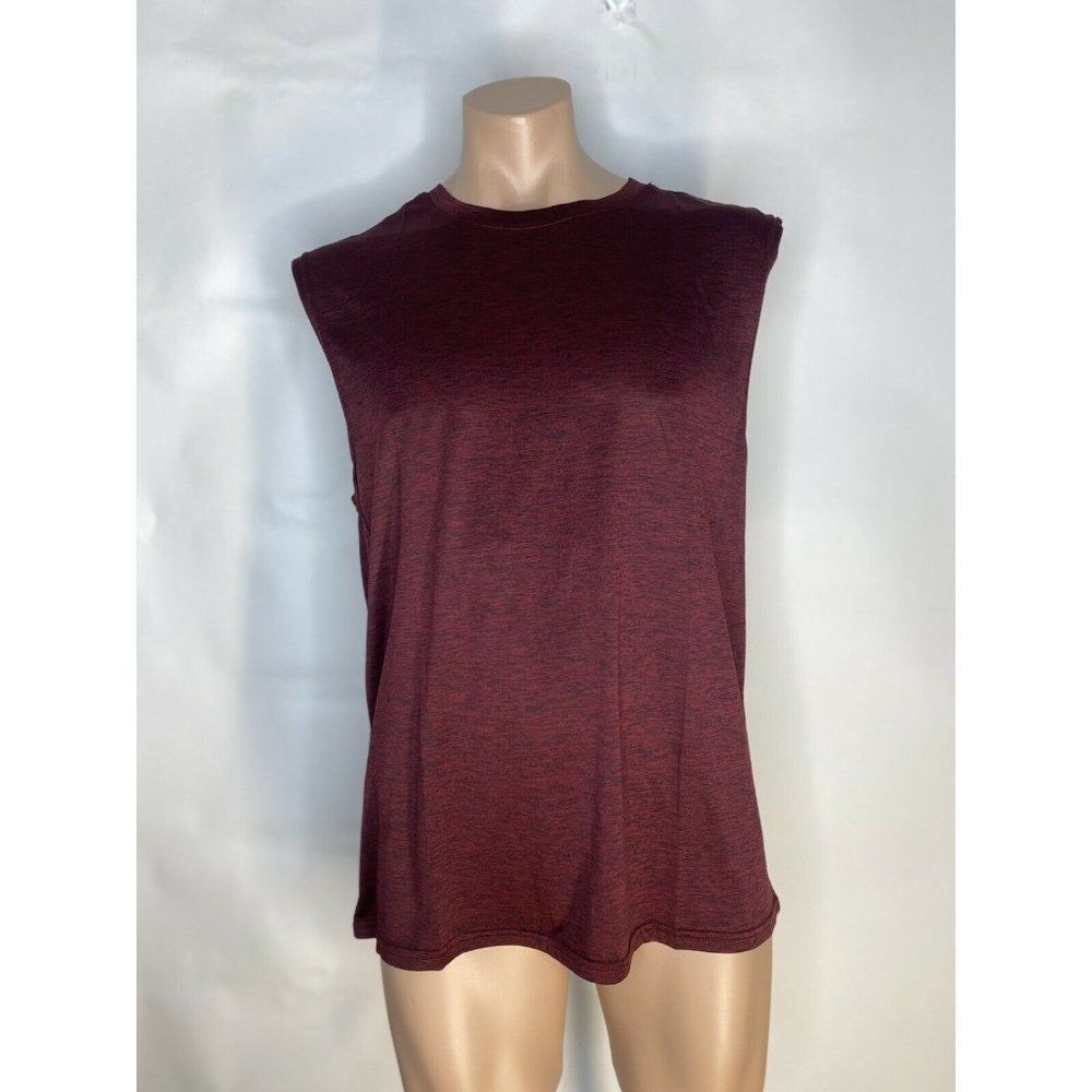 Real Essentials Men Tank Dry Fit Active Performance T-Shirt Sleeveless large Red